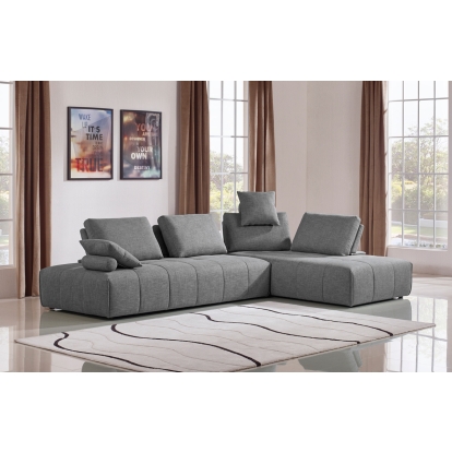 Divani Casa Edgar Modern Grey Fabric Modular Sectional Sofa Grey Sectional Sofa 74022 VGMB-1765-GRY
