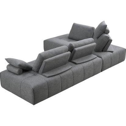 Divani Casa Edgar Modern Grey Fabric Modular Sectional Sofa Grey Sectional Sofa 74022 VGMB-1765-GRY