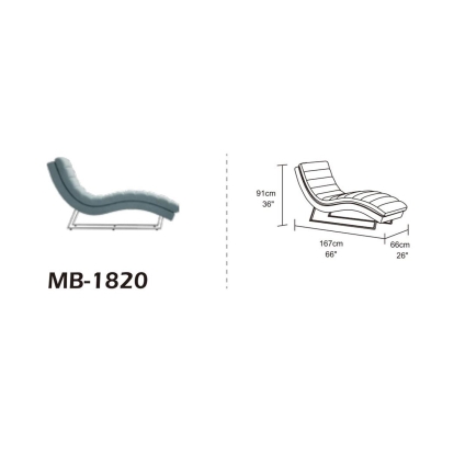 Divani Casa Auburn Modern Green Velvet Lounge Chaise Green Chaise 76074 VGMB-1820-GRN