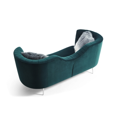 Divani Casa Loretta Modern Green Velvet Sofa Green Sofa 76073 VGMB-1861-GRN