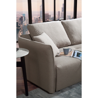 Divani Casa Polson Modern Light Grey Fabric Modular Sectional Sofa Bed Grey Sectional Sofa 75840 VGMB-1869-LTGRY