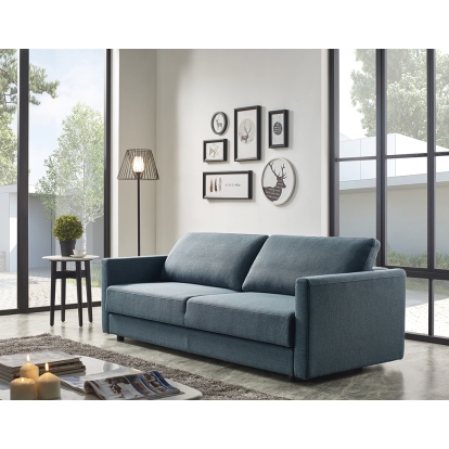 Divani Casa Fredonia Modern Blue-Green Fabric Sofa Bed with Storage Blue Sofa Bed 76063 VGMB-1901-BG