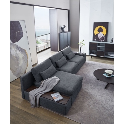 Divani Casa Paseo Modern Grey Modular Sectional Sofa Grey Sectional Sofa 76755 VGMB-C008