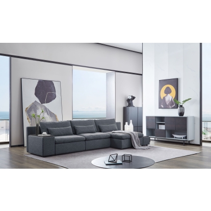 Divani Casa Paseo Modern Grey Modular Sectional Sofa Grey Sectional Sofa 76755 VGMB-C008