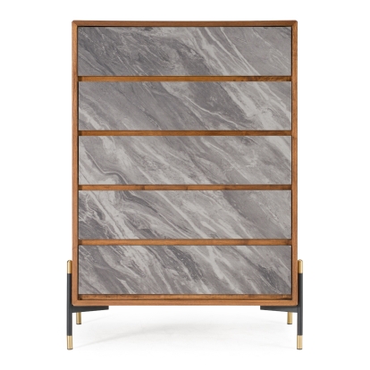 LA Furniture Metcalf Mid-Century Walnut & Grey Chest VGMAQT-S831-BR-120-WAL-CHEST Contemporary Style by Vig Furnitrue Number 78677 Catch Home Goods