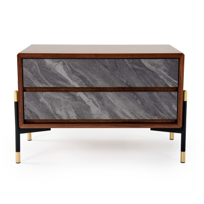 Nova Domus Metcalf Mid-Century Walnut & Grey Nightstand Brown Nightstand 78678 VGMAQT-S831-BR-120-WAL-NS