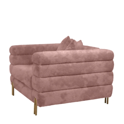 Divani Casa Branson Pink Velvet Accent Chair Pink Lounge Chair 78486 VGMFMF-1251-1S-CH