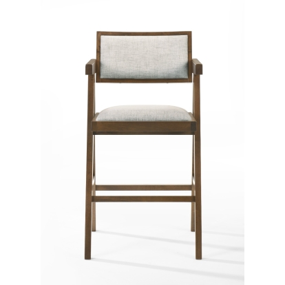 Modrest Fern Modern Walnut and Beige Counter Stool Set of 2 Bar Stool 80187Z VGMA-MI-1116-BC-WB