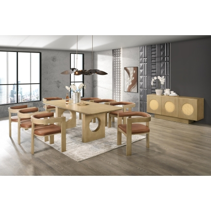 Modrest Oshana Modern White Oak Dining Set Oak Dining Set 81454 VGMA-MIT-5351-SET