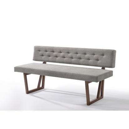 Modrest Jordan Modern Grey & Walnut Dining Bench Grey Bench 78252 VGMAMI-746-GRY