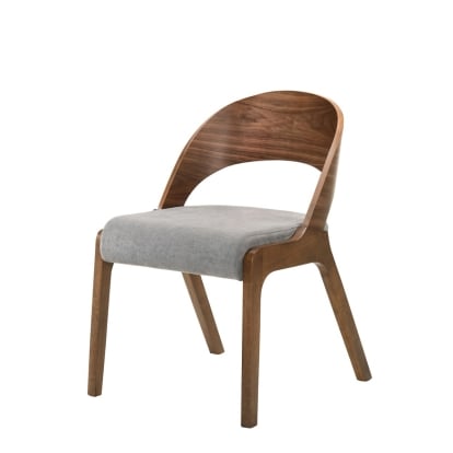 LA Furniture Runyon Modern Walnut & Grey Fabric Dining Chair (Set of 2) VGMAMI-836-GRY Contemporary Style by Vig Furnitrue Number 75428Z Catch Home Goods