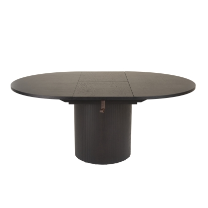 Modrest Miami Modern Black Oak Round Dining Table With Extension Black Dining Table 81159|81159A VGME121254-DT-BLK