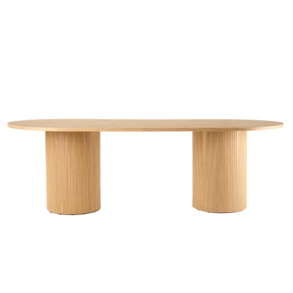 Modrest Miami Modern Natural Oak Oval Dining Table Oak Dining Table 81970 VGME-MIAMI-ODT
