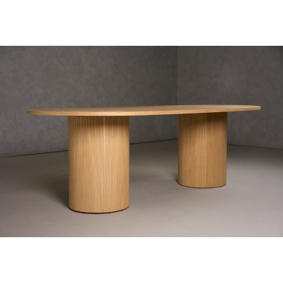 Modrest Miami Modern Natural Oak Oval Dining Table Oak Dining Table 81970 VGME-MIAMI-ODT