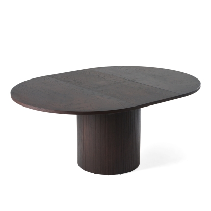 Modrest Miami Modern Brown Round Dining Table with Extension Brown Dining Table 82109 VGME121255-DT-BRN