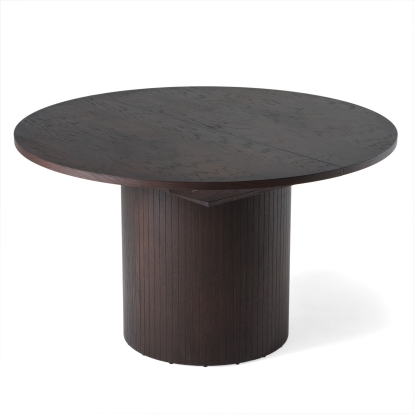Modrest Miami Modern Brown Round Dining Table with Extension Brown Dining Table 82109 VGME121255-DT-BRN