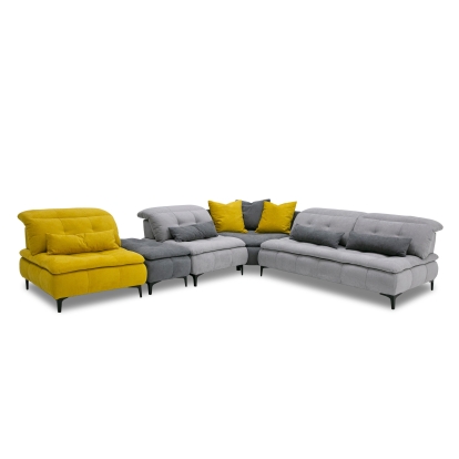 David Ferrari Mikado Italian Modern Grey + Yellow Fabric Modular Sectional Sofa Multi-Toned Sectional Sofa 81217A VGFTMIKADO