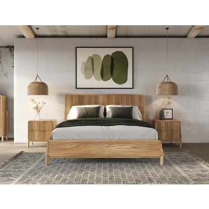 Modrest Mikala Modern Natural Oak Bedroom Set Oak Bedroom Set 81309|81310 VGWDMIL-SET