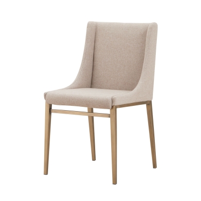 Modrest Mimi Contemporary Beige + Brass Dining Chair (Set of 2) Beige Dining Chair 79511Z VGGAGA-6544CH-BEI-DC