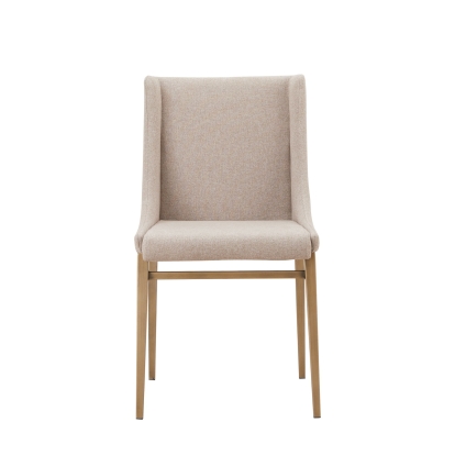 Modrest Mimi Contemporary Beige + Brass Dining Chair (Set of 2) Beige Dining Chair 79511Z VGGAGA-6544CH-BEI-DC