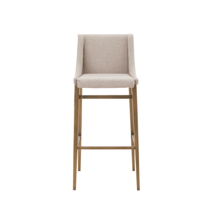 Modrest Mimi Contemporary Beige + Brass Bar Stool (Set of 2) Beige Bar Stool 79512Z VGGAGA-6544CH-B-BEI-BS