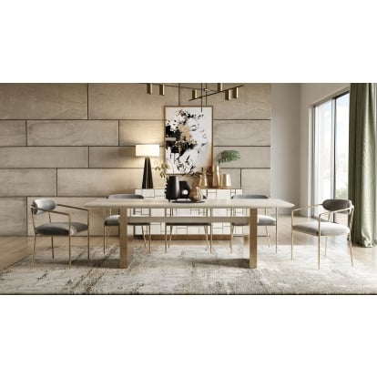 LA Furniture Angus Modern Cream Ash + Gold Dining Table VGGM-DT-1723 Contemporary Style by Vig Furnitrue Number 81739A Catch Home Goods