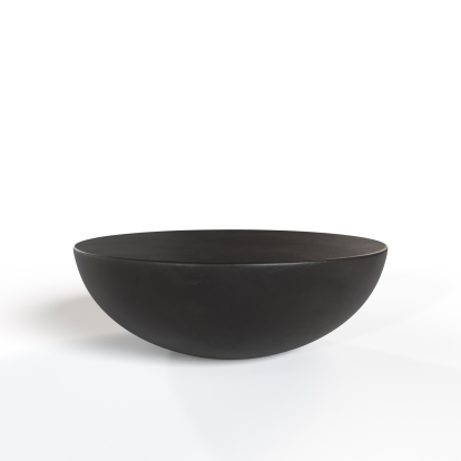 Modrest Bronte Modern Black Concrete Round Coffee Table Black Coffee Table 81832 VGGR-615020-BLK