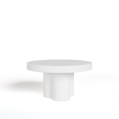 Modrest Bruni Modern White Concrete Coffee Table White Coffee Table 81843 VGGR-623840-WHT