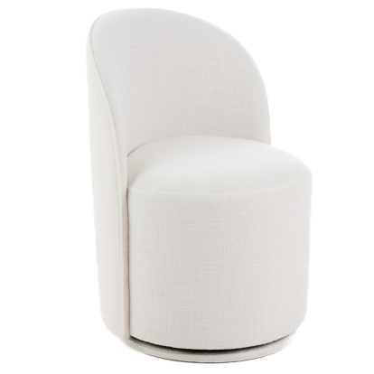 Modrest Correa Modern White Fabric Swivel Dining Chair White Dining Chair 82213|82213A VGKK-KF.Y1179-WHT