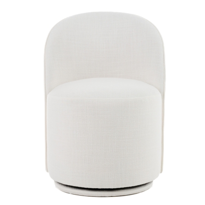 Modrest Correa Modern White Fabric Swivel Dining Chair White Dining Chair 82213|82213A VGKK-KF.Y1179-WHT