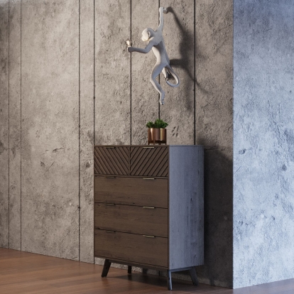 Modrest Daisy Mid-Century Dark Acacia Chest Brown Chest 77664 VGWDKYOTO-CHEST