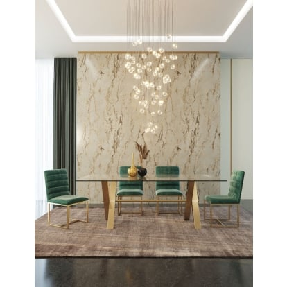 LA Furniture Dandy Modern Golden & Glass Dining Table VGGMDT-1305-DT Contemporary Style by Vig Furnitrue Number 78098 Catch Home Goods