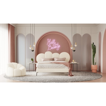 Modrest Destiny Contemporary White Sherpa Bubble Bed White Bed 79164|79165 VGODZW-20104-WHT-BED