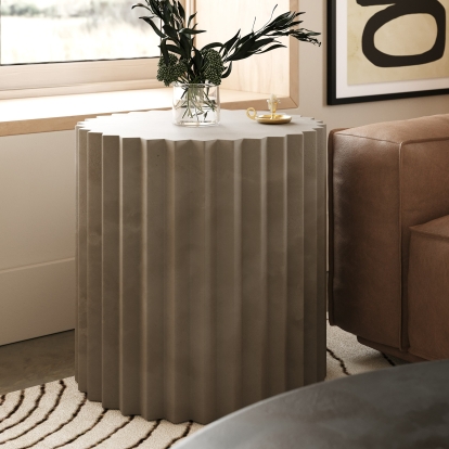 LA Furniture Evadale Modern Grey Concrete End Table VGGR-685156-GRY Contemporary Style by Vig Furnitrue Number 81848 Catch Home Goods