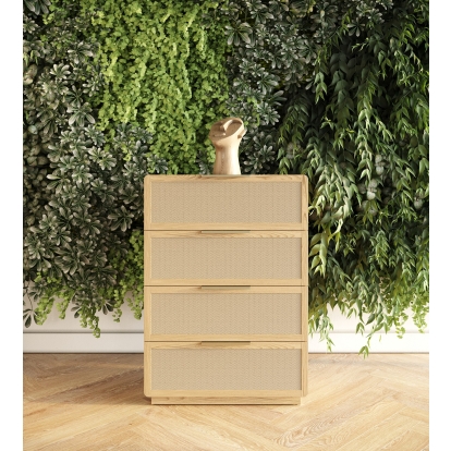 Modrest Gavin Modern Natural Ash + Rattan Chest Oak Chest 82689 VGVC-J2411-4H-NAT