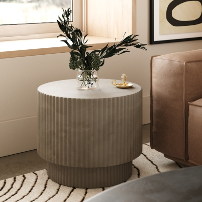 LA Furniture Gruver Modern Grey Concrete End Table VGGR-674650-GRY Contemporary Style by Vig Furnitrue Number 81853 Catch Home Goods