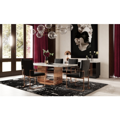 Modrest Kingsley Modern Marble & Rosegold Dining Table Other Dining Table 70720 VGVCT8933