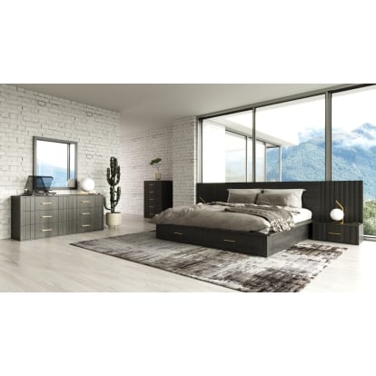 LA Furniture Manchester- Contemporary Dark Grey Q Bedroom Set VGWD-HLF2-BED-SET-Q Contemporary Style by Vig Furnitrue Number 80220 Catch Home Goods