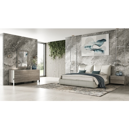 Modrest Patrick Modern Light Grey Leather Bed Light Grey Bed 82204|82205|83137 VGKKB-75-GRY-BED