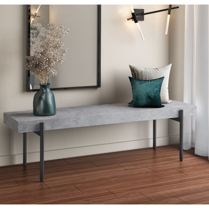 Modrest Timlin Modern Concrete & Metal Bench Grey Bench 79141 VGGRTIMLIN-GRY-BENCH
