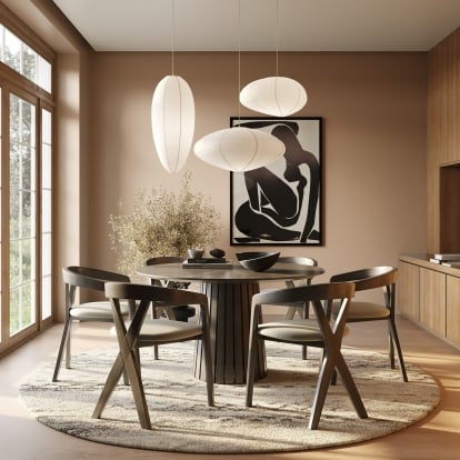 LA Furniture Weiss Mid-Century Modern Wenge Round Dining Set VGMA-MIT-5346-RNDSET-WNG Contemporary Style by Vig Furnitrue Number 85680 Catch Home Goods