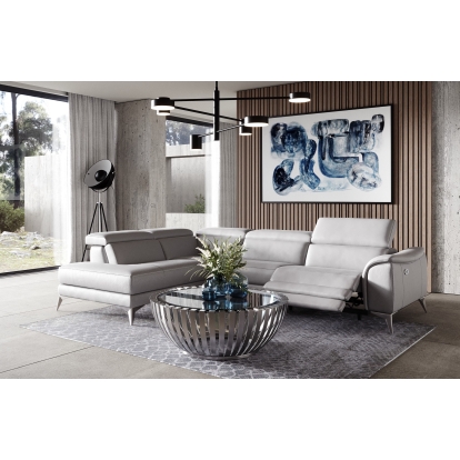 Lamod Italia Monte Carlo Italian Modern Grey Leather LAF Sectional Sofa Sectional Sofa 80276|80900 VGCC-MONTECARLO-G-LAF