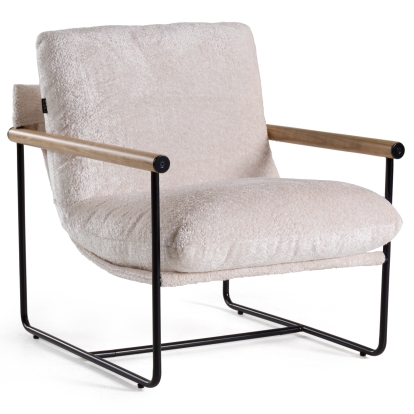 Modrest Moorcroft Modern Beige Fabric Accent Chair Beige Accent Chair 82727 VGKK-KF.A2021-BGE