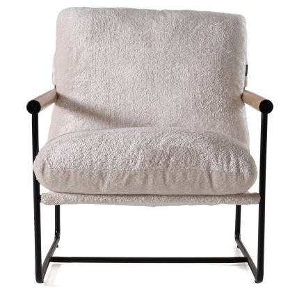 Modrest Moorcroft Modern Beige Fabric Accent Chair Beige Accent Chair 82727 VGKK-KF.A2021-BGE