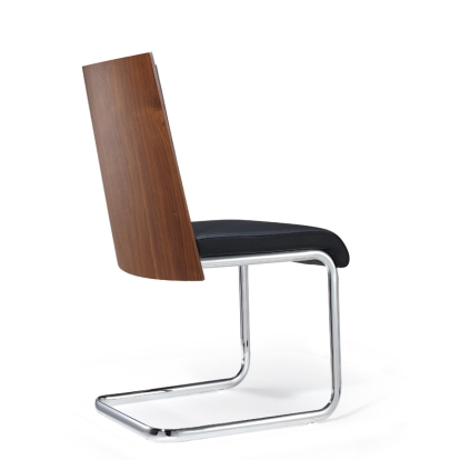 Morgan Modern Black & Walnut Dining Chair (Set of 2) Black Dining Chair 71698Z VGEWF3175BA-BLK