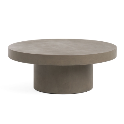Modrest Morley Modern Round Concrete Coffee Table Grey Coffee Table 81678 VGGR649992-RND