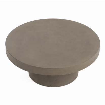 Modrest Morley Modern Round Concrete Coffee Table Grey Coffee Table 81678 VGGR649992-RND