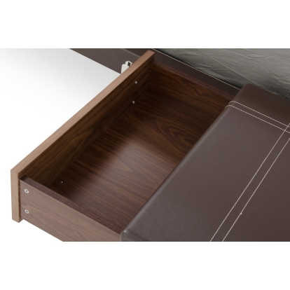 Nova Domus Ria Contemporary Brown Eco-Leather & Walnut Nightstand Brown Nightstand 71984|73269 VGVCN-A001