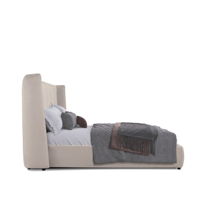 Modrest Emilia Modern Beige Velvet Bed Beige Bed 81752|81751 VGKN-N5070-BGE