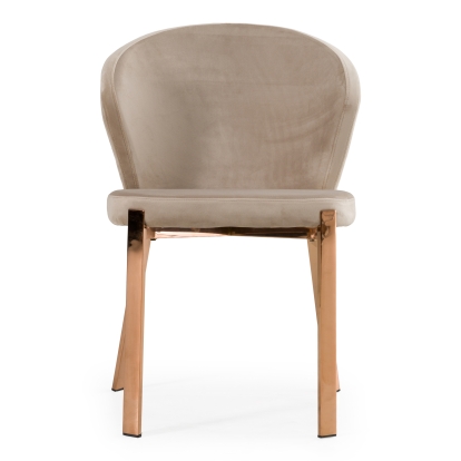 LA Furniture Nadia Modern Beige Velvet & Rosegold Dining Chair (Set of 2) VGVCB209-BEI Contemporary Style by Vig Furnitrue Number 77366Z Catch Home Goods